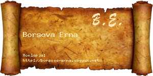 Borsova Erna névjegykártya